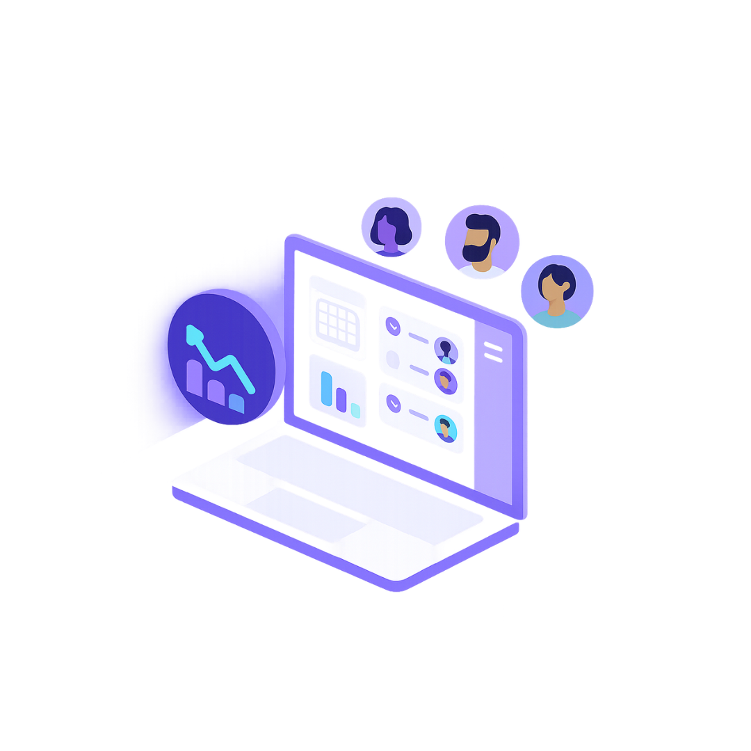 Remote hiring dashboard illustration