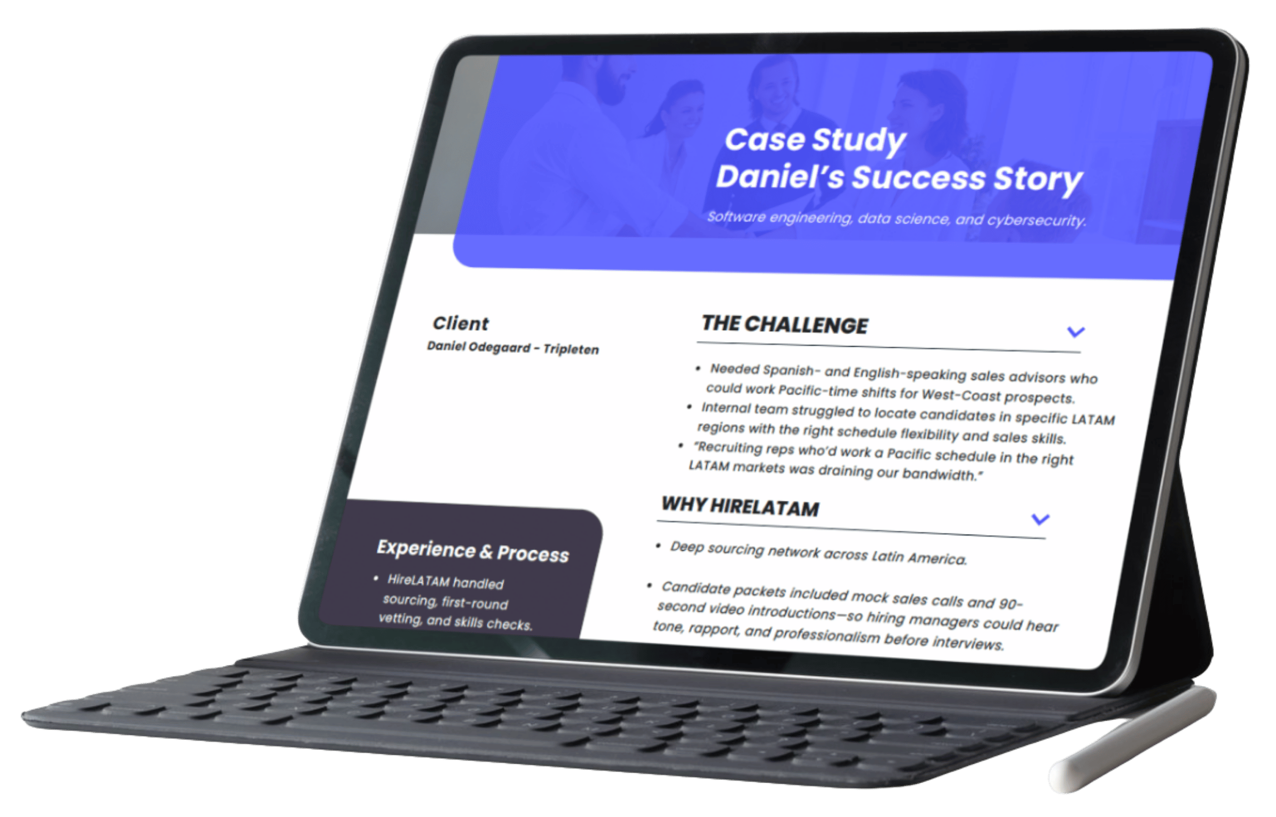 Laptop showing case study